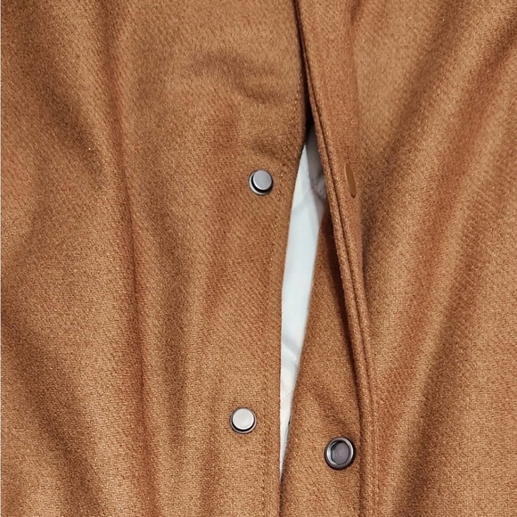 New Nike Air Varsity Jacket Wool Leather Tan Brown FZ1168 281 Men's Large Tall - Picture 5 of 8